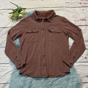 Feat Unisex Hybrid Brown Button Front Shirt Jacket Shacket
